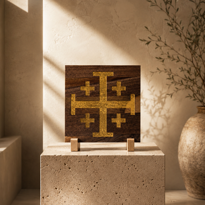 Jerusalem Cross Sacred Symbol Plaque