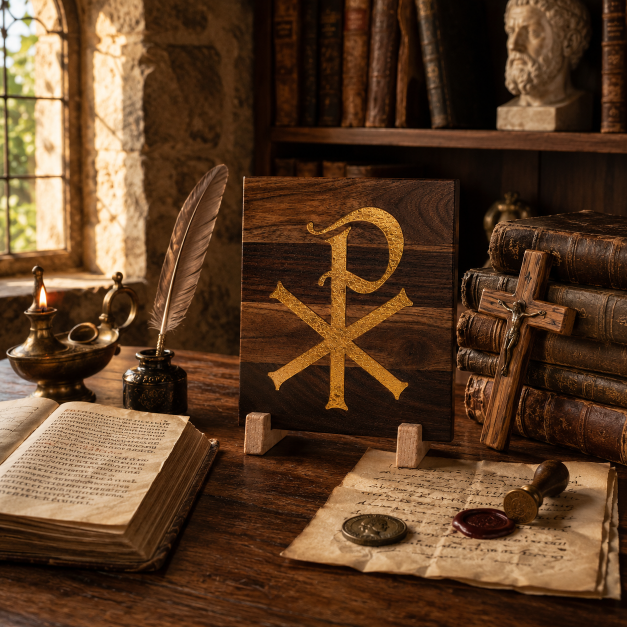 Chi Rho Sacred Symbol Plaque