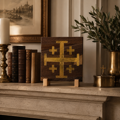 Jerusalem Cross Sacred Symbol Plaque