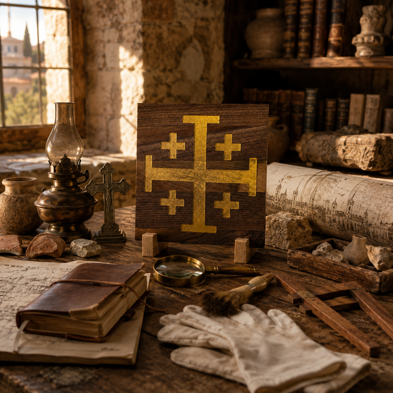 Jerusalem Cross Sacred Symbol Plaque