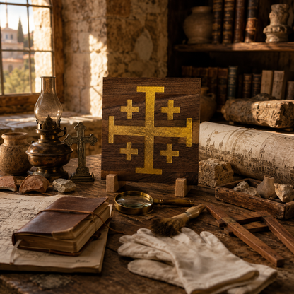 Jerusalem Cross Sacred Symbol Plaque