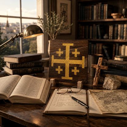 Jerusalem Cross Sacred Symbol Plaque